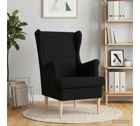 vidaXL sillón Negro tela