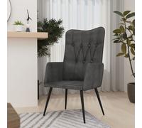 vidaXL Sillón orejero de lona negro