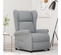 vidaXL Sillón orejero reclinable eléctrico de tela gris claro