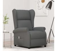 vidaXL Sillón orejero reclinable eléctrico de tela gris oscuro