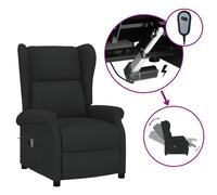 Sillón Orejero Reclinable Eléctrico Tela Negro Vidaxl