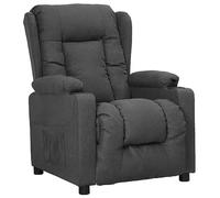 vidaXL Sillón reclinable de tela gris oscuro