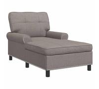 vidaXL Sillón reclinable con cojín Taupé 91 x 157 x 91 cm Tela, Sala de Estar, Chaise Lounge Moderno, Muebles Elegantes, diseño Rectangular, Asiento cómodo, reposabrazos Suave