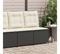vidaXL Sillón reclinable con cojines ratán sintético negro