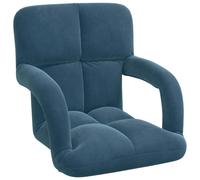 vidaXL Sillón reclinable con reposapiés ajustable, color azul, tapizado en terciopelo