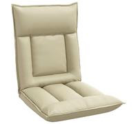 vidaXL Sillón reclinable con reposapiés ajustable, color crema, tapizado en cuero sintético