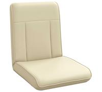 vidaXL Sillón reclinable con reposapiés ajustable, color crema, tapizado en cuero sintético