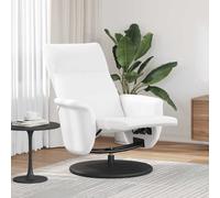vidaXL Sillón reclinable con reposapiés cuero sintético blanco