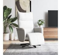 vidaXL Sillón reclinable con reposapiés y reposabrazos – Cuero sintético blanco