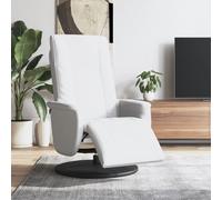 vidaXL Sillón reclinable con reposapiés cuero sintético blanco