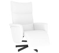 vidaXL Sillón reclinable con reposapiés y reposabrazos – Cuero sintético blanco