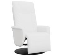 vidaXL Sillón reclinable con reposapiés cuero sintético blanco