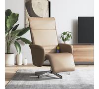 vidaXL Sillón reclinable con reposapiés cuero sintético capuchino