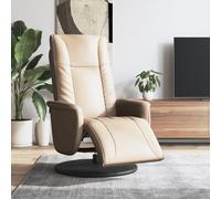 vidaXL Sillón reclinable con reposapiés cuero sintético capuchino