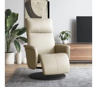 vidaXL Sillón reclinable con reposapiés cuero sintético color crema