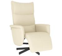 vidaXL Sillón reclinable con reposapiés cuero sintético color crema