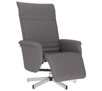 vidaXL Sillón reclinable con reposapiés cuero sintético Gris, Negro, Sillon Dormitorio Sillon Comodos Silla Relax Sillón Sofá Gray