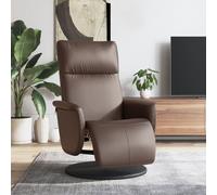 vidaXL Sillón reclinable con reposapiés cuero sintético marrón