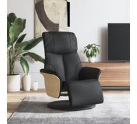 vidaXL Sillón reclinable con reposapiés cuero sintético negro