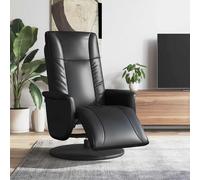 vidaXL Sillón reclinable con reposapiés cuero sintético negro