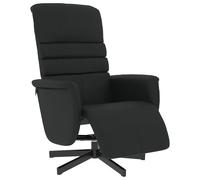 vidaXL Sillón reclinable con reposapiés cuero sintético negro