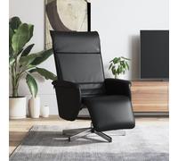 vidaXL Sillón reclinable con reposapiés cuero sintético negro