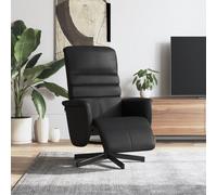 vidaXL Sillón reclinable con reposapiés cuero sintético negro