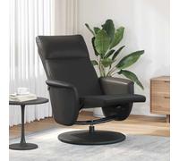 vidaXL Sillón reclinable con reposapiés cuero sintético negro