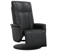 vidaXL Sillón reclinable con reposapiés cuero sintético negro