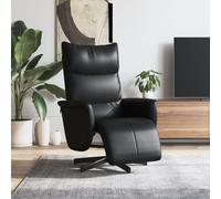 vidaXL Sillón reclinable con reposapiés cuero sintético negro