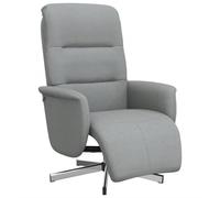 vidaXL Sillón reclinable con reposapiés, respaldo y reposabrazos, tela gris claro