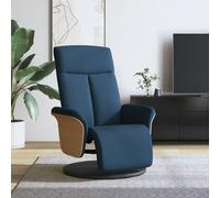 vidaXL Sillón reclinable con reposapiés tela azul