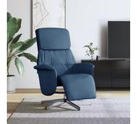 vidaXL Sillón reclinable con reposapiés tela azul