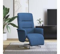 vidaXL Sillón reclinable con reposapiés tela azul