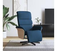 vidaXL Sillón reclinable con reposapiés tela azul