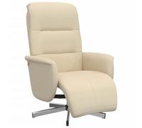 vidaXL Sillón reclinable con reposapiés tela color crema