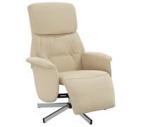 vidaXL Sillón reclinable con reposapiés tela color crema