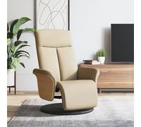 vidaXL Sillón reclinable con reposapiés tela color crema
