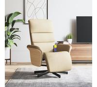 vidaXL Sillón reclinable con reposapiés tela color crema