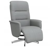 vidaXL Sillón reclinable con reposapiés tela gris claro