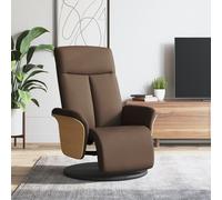 vidaXL Sillón reclinable con reposapiés tela marrón