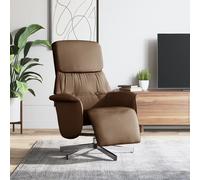 vidaXL Sillón reclinable con reposapiés tela marrón