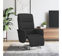 vidaXL Sillón reclinable con reposapiés tela negra