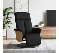 vidaXL Sillón reclinable con reposapiés tela negra