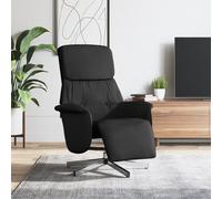 vidaXL Sillón reclinable con reposapiés tela negra