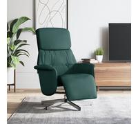 vidaXL Sillón reclinable con reposapiés tela verde oscuro