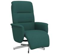 vidaXL Sillón reclinable con reposapiés – Respaldo y reposabrazos – Tela verde oscuro