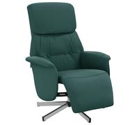 vidaXL Sillón reclinable con reposapiés tela verde oscuro