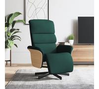 vidaXL Sillón reclinable con reposapiés tela verde oscuro