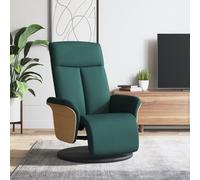 vidaXL Sillón reclinable con reposapiés tela verde oscuro